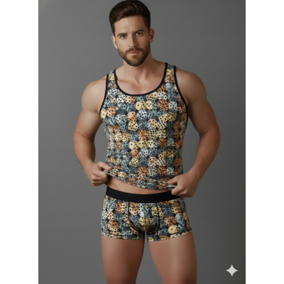 Zar Desenli Erkek Takım İç Giyim