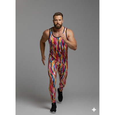 Erkekler İçin Desenli Tayt Takım