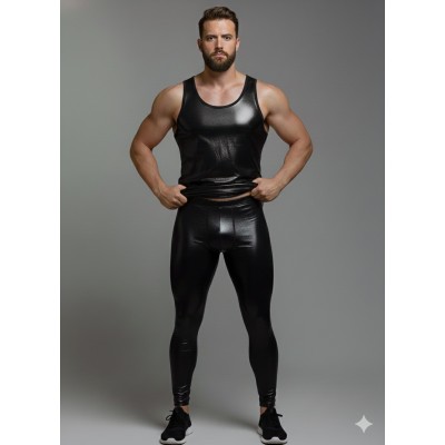 Erkekler İçin Metalik Tayt Takım