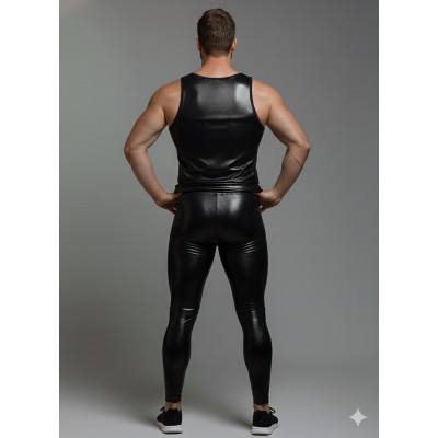 Erkekler İçin Metalik Tayt Takım